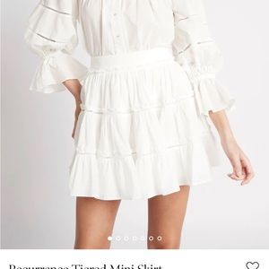 Aje. Recurrence Tiered Mini Skirt in Ivory